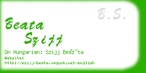 beata szijj business card